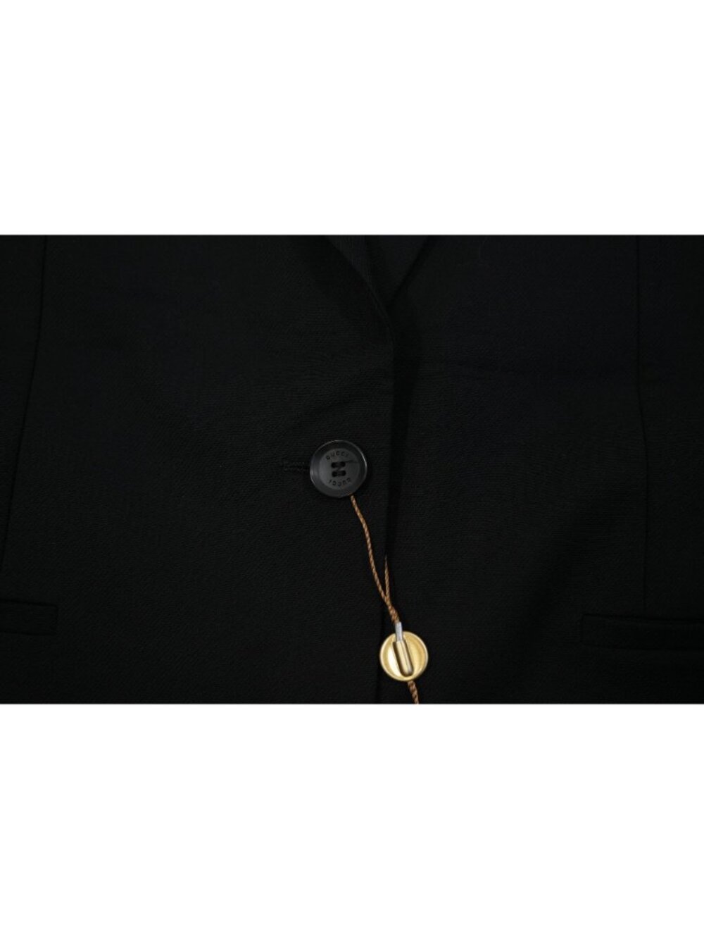 Gucci Womens Black Fitted Suit Jacket Blazer Logo Buttons Luxury - Picture 2 of 4